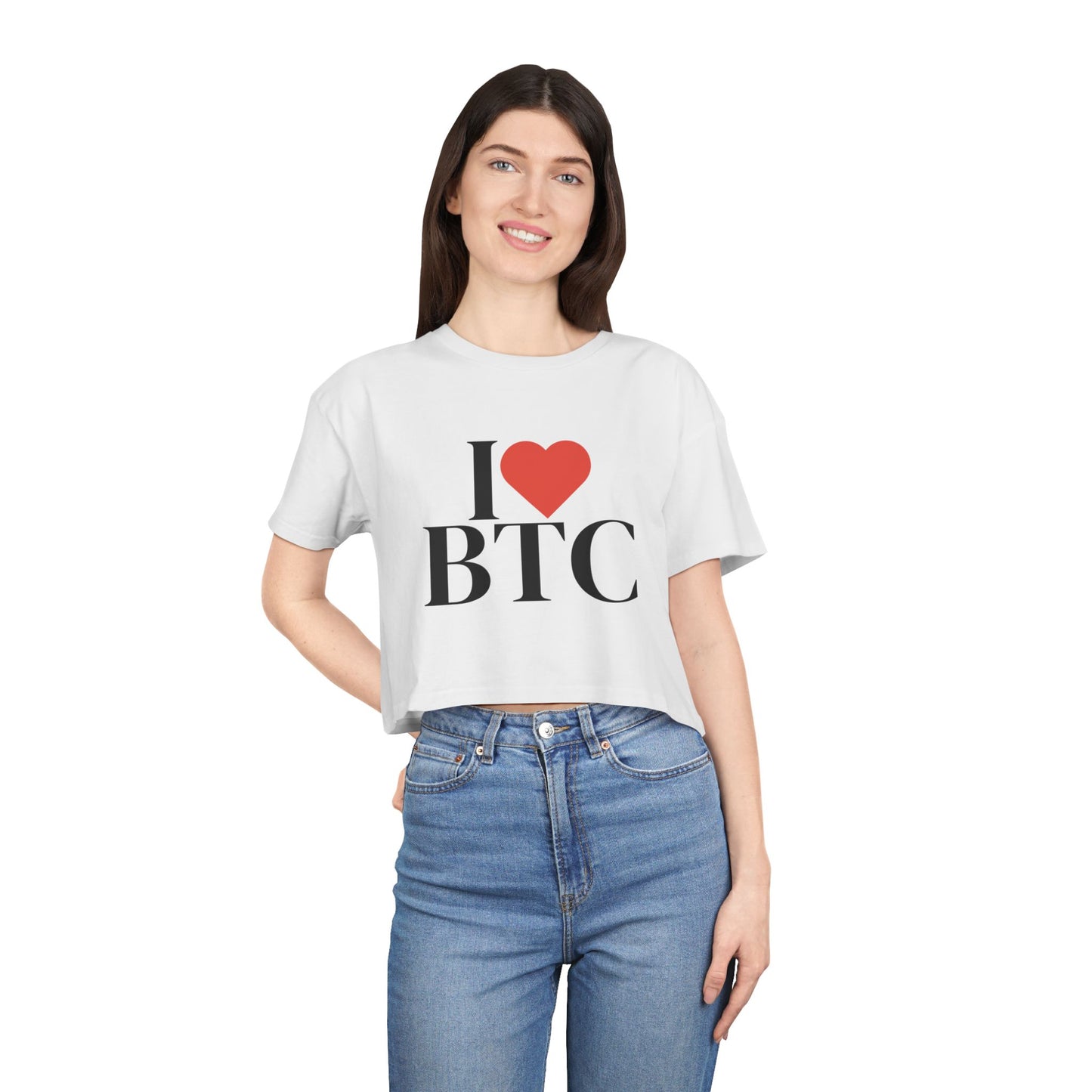 I Love Bitcoin - Women's Crop top tee