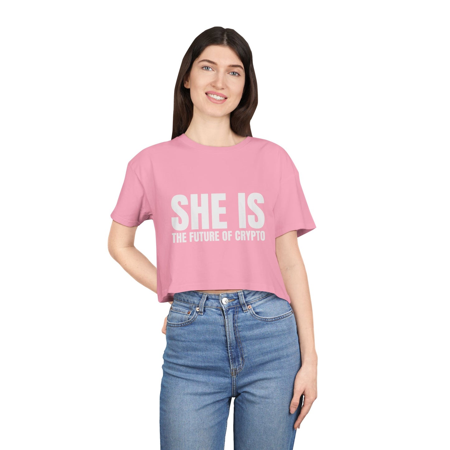 She is the Future of Crypto - Women's Crop top tee