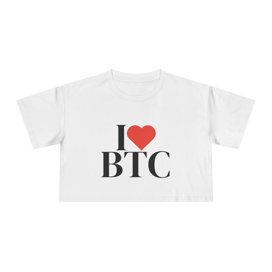 I Love Bitcoin - Women's Crop top tee