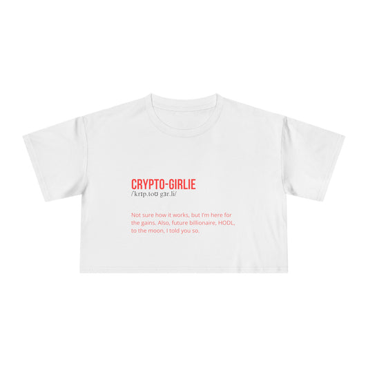 Crypto Girlie White - Women's Crop top tee