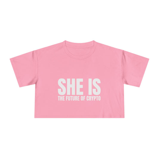 She is the Future of Crypto - Women's Crop top tee