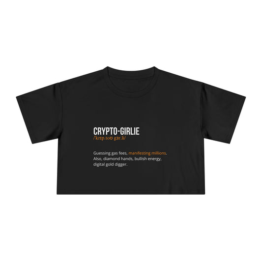 Crypto Girlie Black - Women's Crop top tee